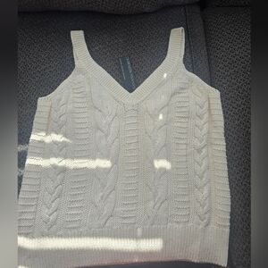 Ivory Cable Organic Cotton Knit Sweater by Banana Republic